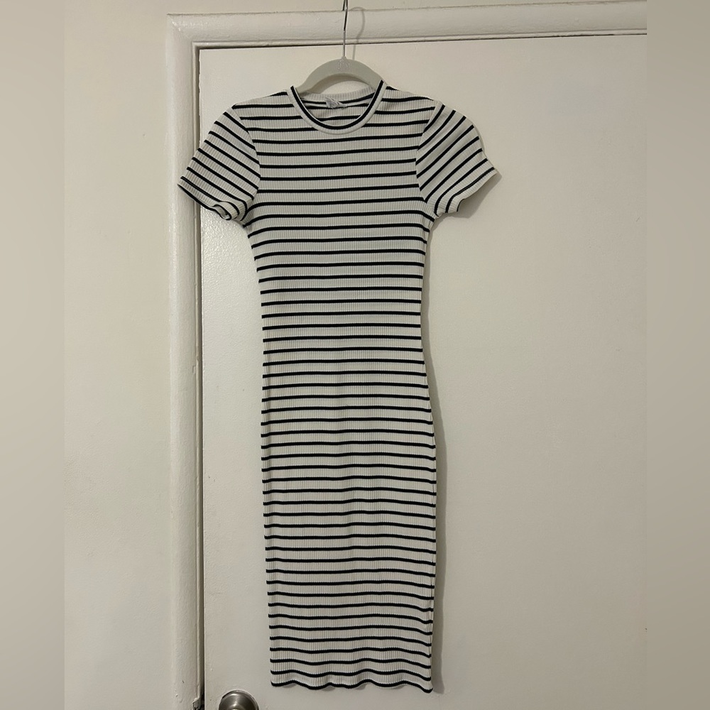Striped Bodycon Midi Dress